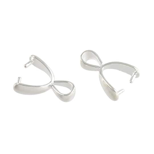 Bead Landing; 12 Packs: 4 ct. (48 total) Simple Silver Pinch Bails by Bead Landing™; Category:Jewelry Findings; Image:1